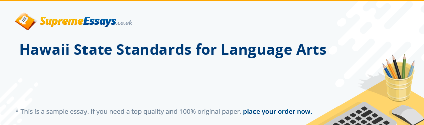 Hawaii State Standards for Language Arts
