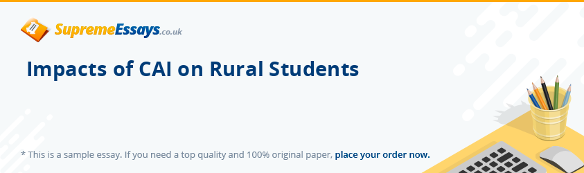 Impacts of CAI on Rural Students