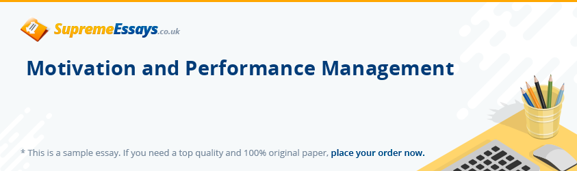 Motivation and Performance Management 