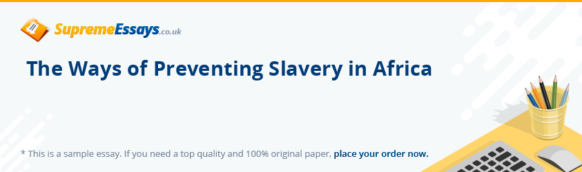 The Ways of Preventing Slavery in Africa