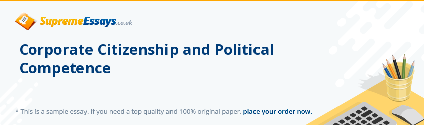 Corporate Citizenship and Political Competence