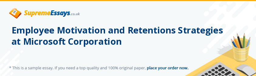 Employee Motivation and Retentions Strategies at Microsoft Corporation
